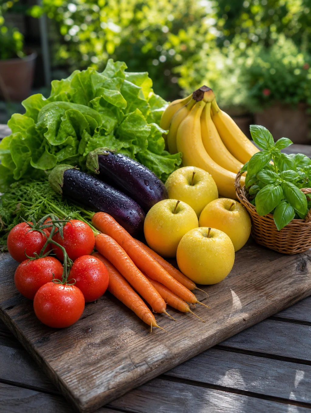 Fresh organic tomatoes and basil harvested from partner farm