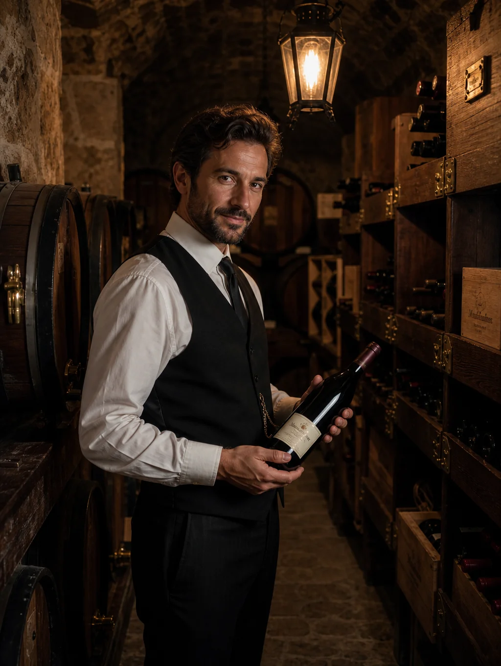 Master Sommelier Matteo Moretti selecting fine Italian wines